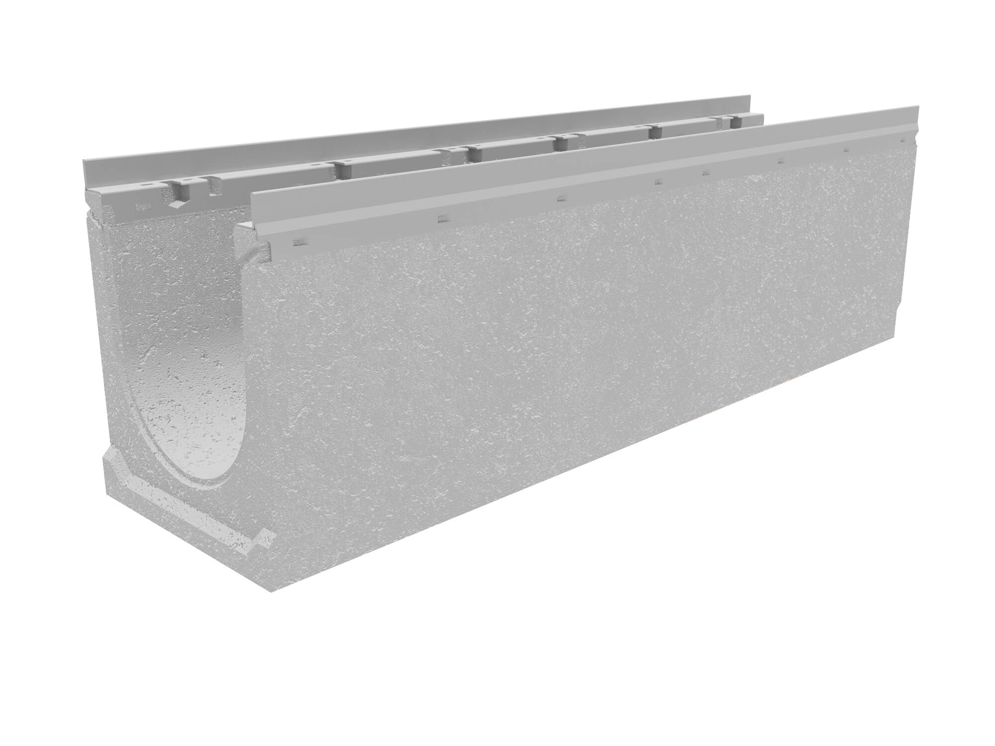 Лоток водоотводный бетонный коробчатый (СО-200мм), с оцинкованной насадкой КU 100.26,3 (20).30,5(25) - BGU-Z, № 5-0