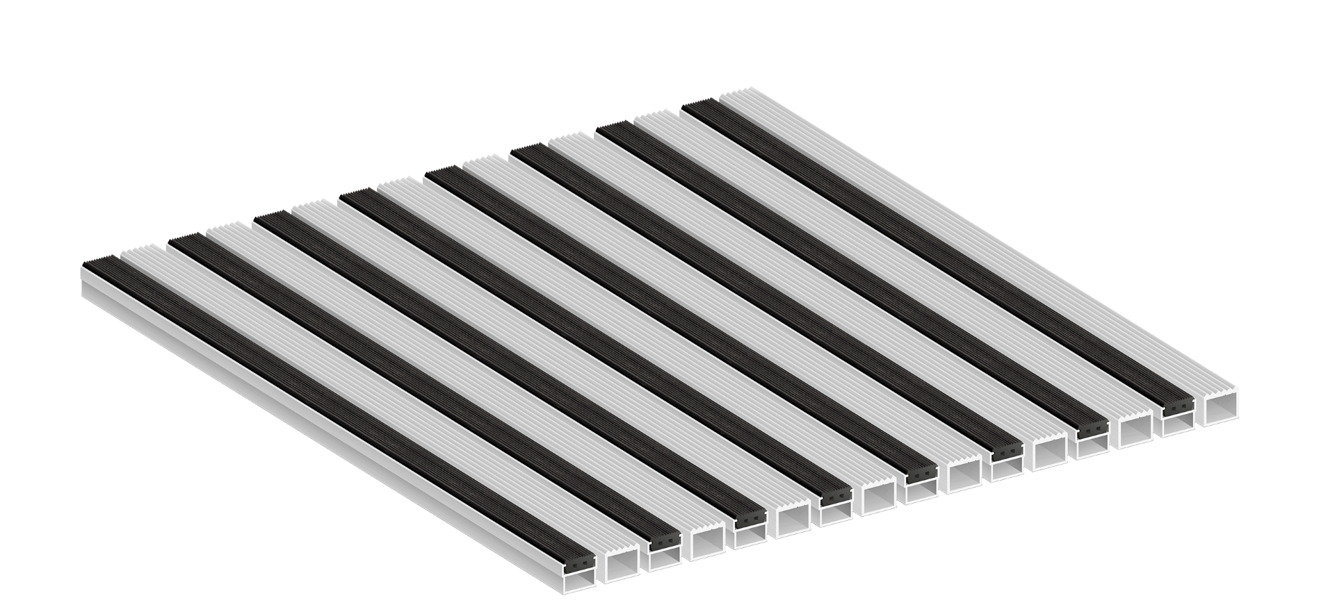 Алюминиевая грязезащитная решетка Стандарт Резина+Скребок