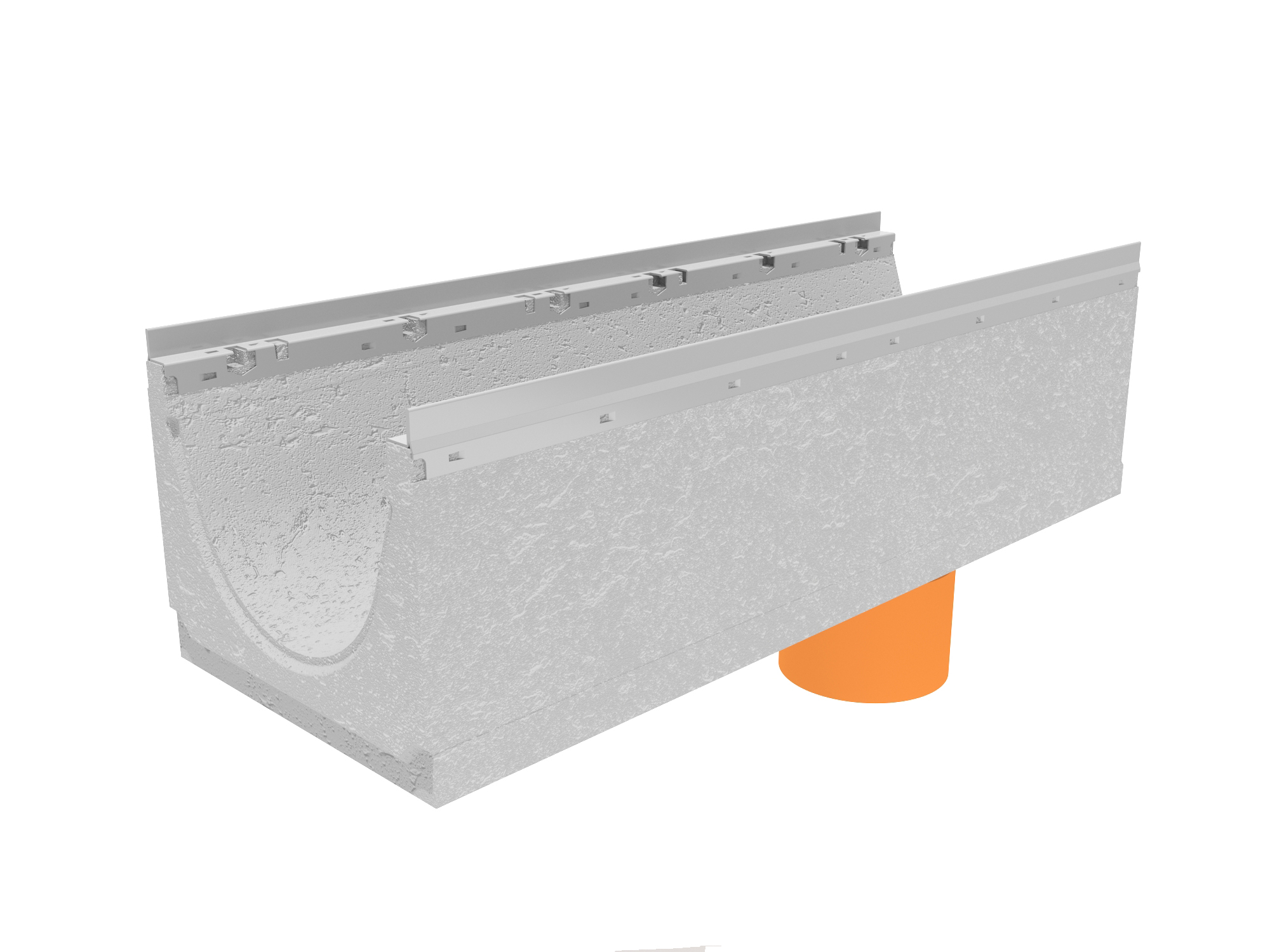 Лоток водоотводный бетонный коробчатый (СО-300мм), с оцинкованной насадкой КU 100.36,3(30).29,5(23) - BGU-Z, № 0
