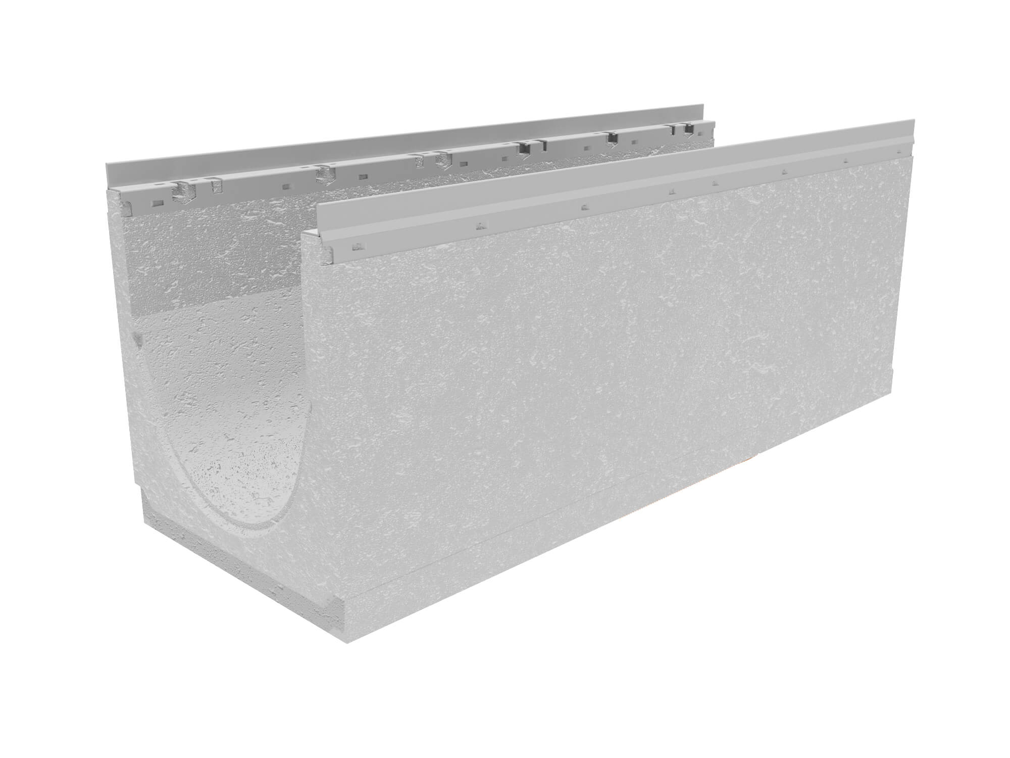 Лоток водоотводный бетонный коробчатый (СО-300мм), с оцинкованной насадкой КU 100.36,3(30).39,5(33) - BGU-Z, № 20-0